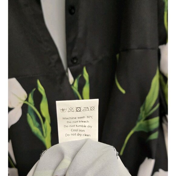 Uoozee Womens Size XL Floral Print Button Front Dress/ Trench Balloon Sleeves - Picture 12 of 12